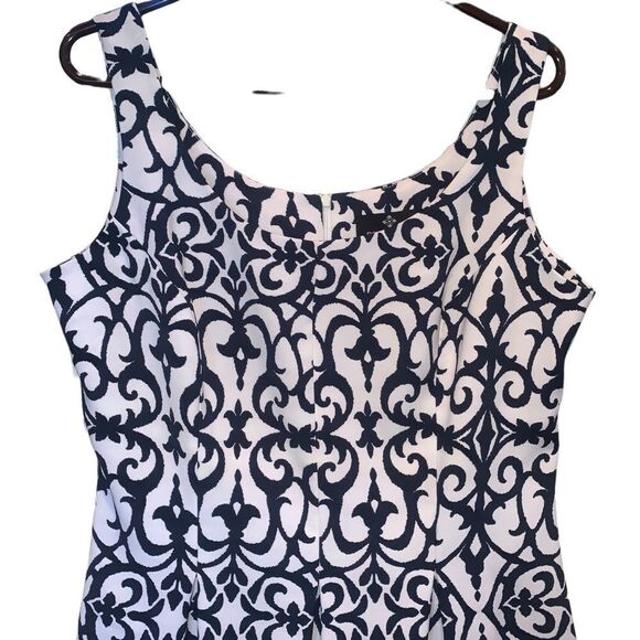 NEW Ronni Nicole Dress Pleated Skirt Blue White Womens Sz 12 NWOT - Picture 2 of 10